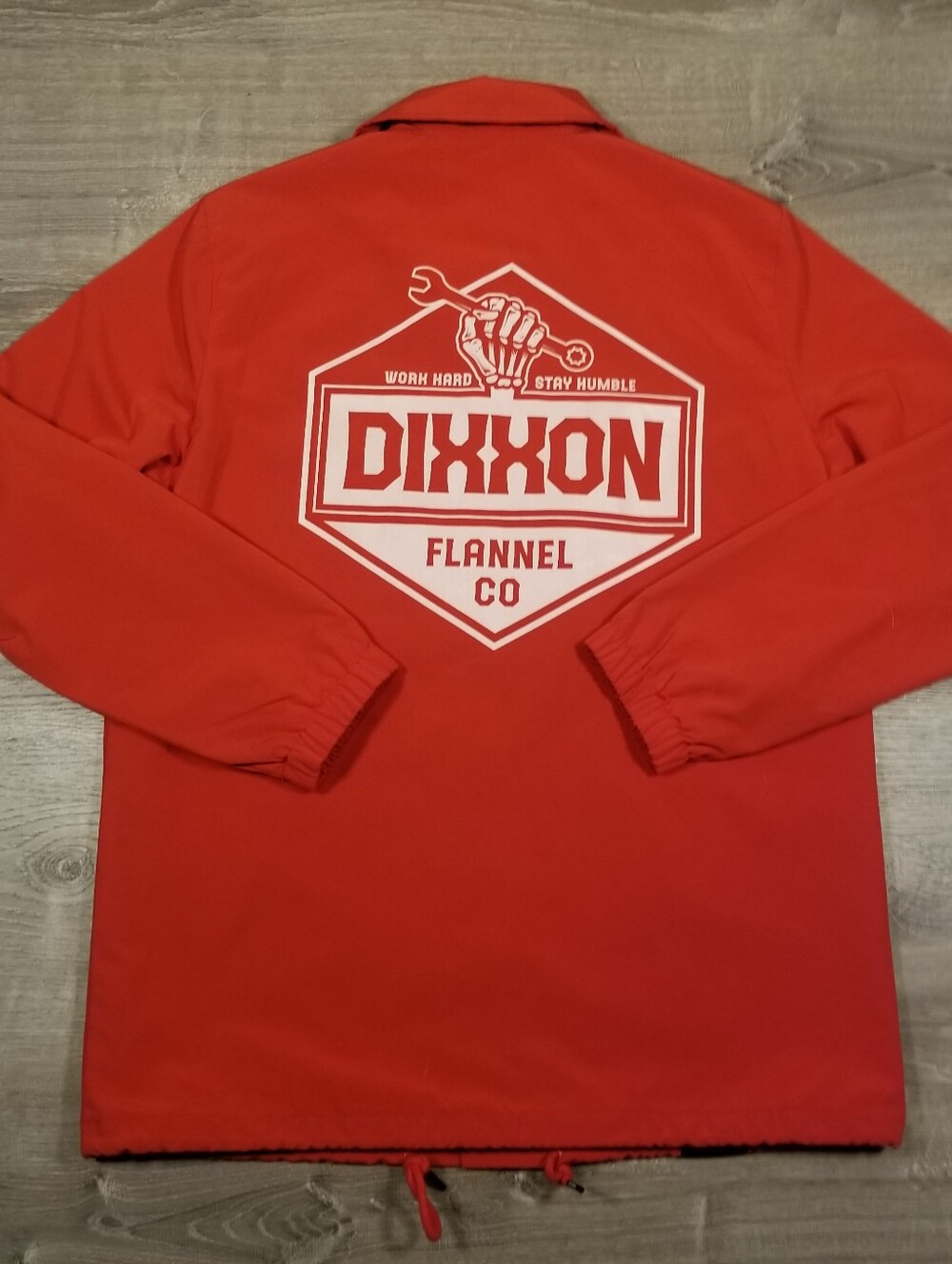 Dixxon Men's Working Class Coaches Jacket Large Red Snap Button Windbreaker